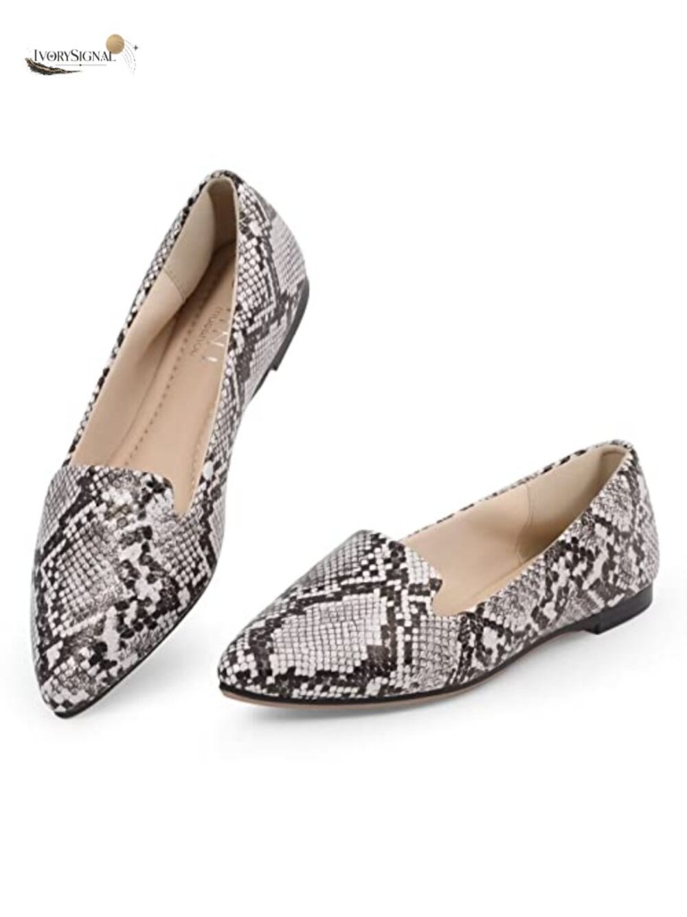Pointed Toe Flats with Memory Foam - Comfortable Work Shoes for Women
